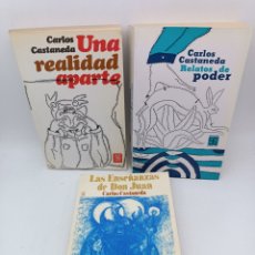 Libros de segunda mano: TRES LIBROS DE CARLOS CASTAÑEDA ENSEÑANZAS DON JUAN - REALIDAD APARTE - RELATOS PODER.. Lote 399634164