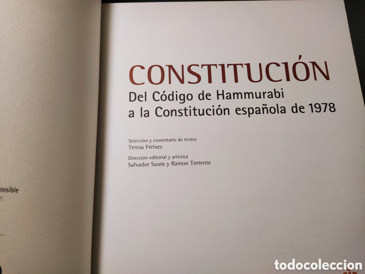 Libros de segunda mano: Constituci&oacute;n espa&ntilde;ola del c&oacute;digo hammurabi de 1978 - Foto 2