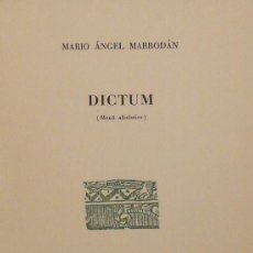 Libros de segunda mano: DICTUM. MARIO ÁNGEL MARRODÁN. SOBRETIRO PAPELES DE SON ARMADANS. 1970. Nº CLXIII. NUMERADO 38.