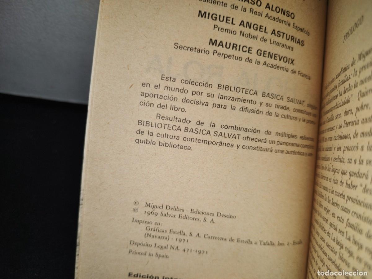 Libros de segunda mano: 69- LA HOJA ROJA - MIGUEL DELIB&Eacute;S - Foto 3