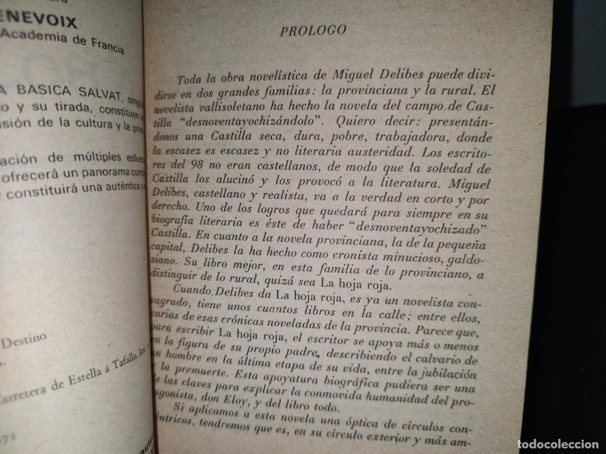 Libros de segunda mano: 69- LA HOJA ROJA - MIGUEL DELIB&Eacute;S - Foto 4