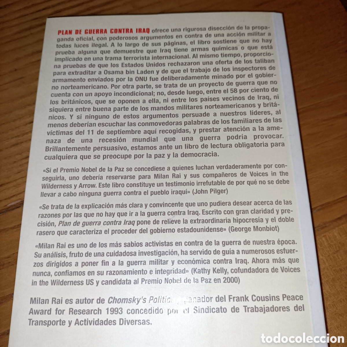 Libros de segunda mano: Plan de guerra contra Iraq. Milan Rai - Foto 2