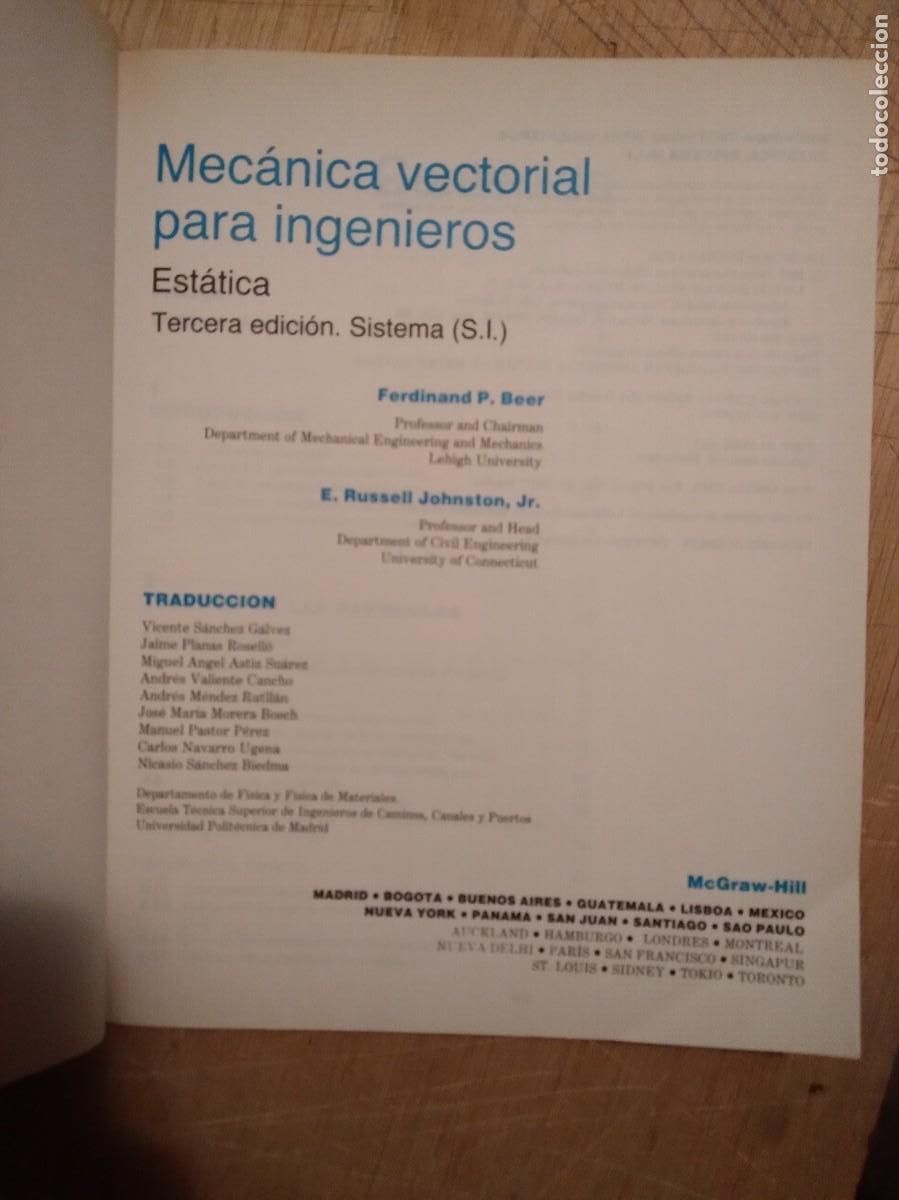 Libros de segunda mano: Mecanica Vectorial para ingenieros Estatica - Foto 2