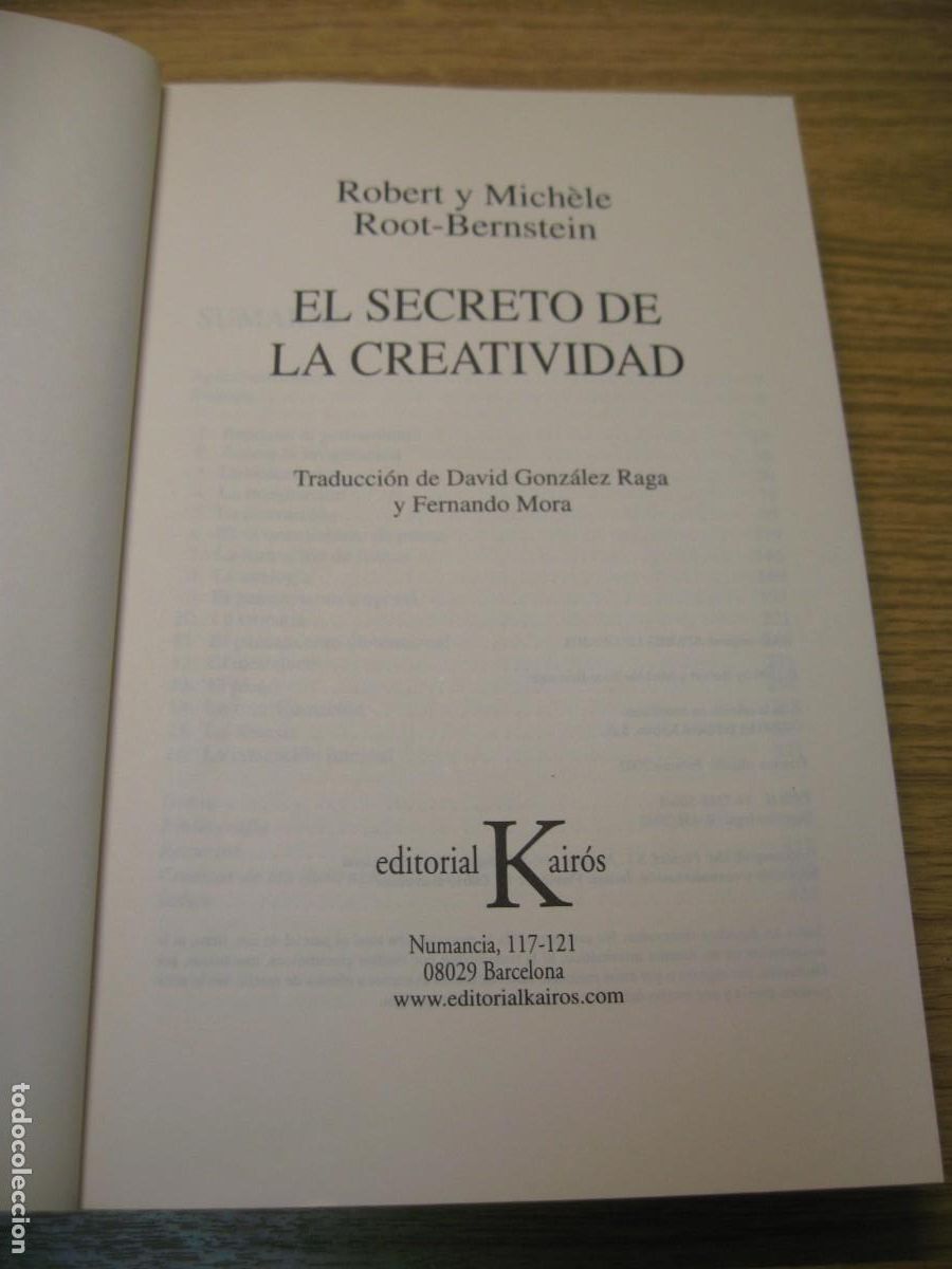 Libros de segunda mano: EL SECRETO DE LA CREATIVIDAD. ROBERT Y MICHELE. ROOT-BERNSTEIN. EDITORIAL KAIROS 2002 - Foto 4