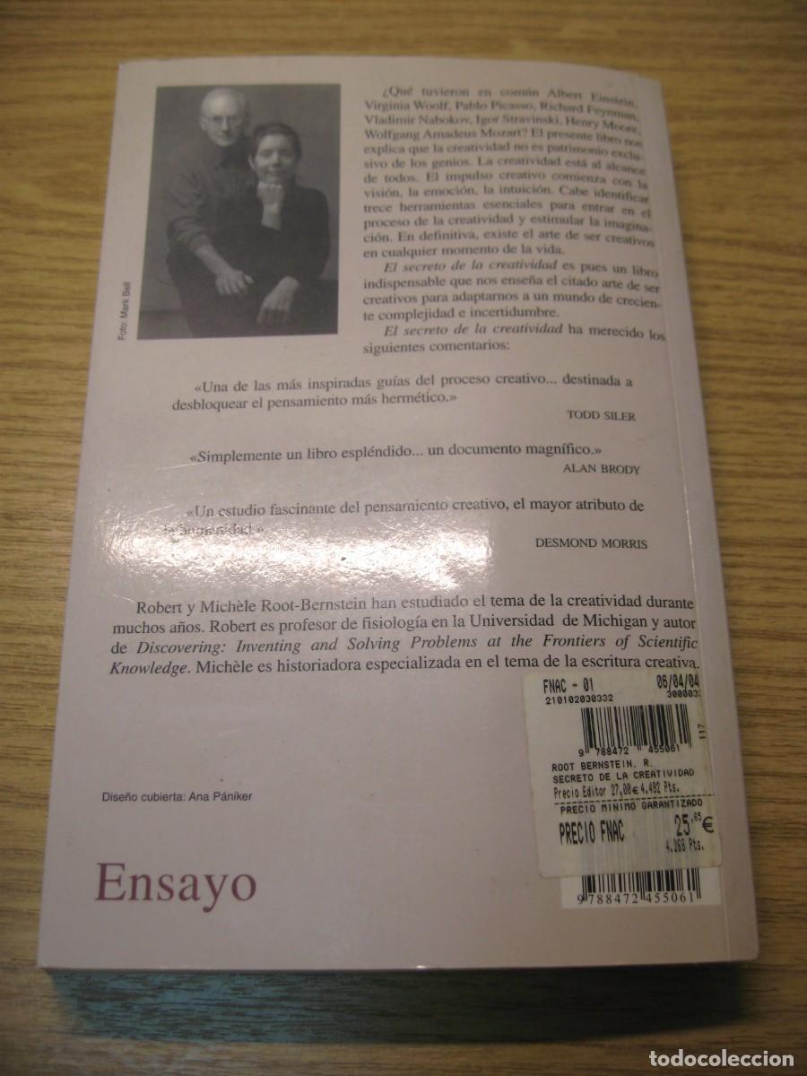 Libros de segunda mano: EL SECRETO DE LA CREATIVIDAD. ROBERT Y MICHELE. ROOT-BERNSTEIN. EDITORIAL KAIROS 2002 - Foto 15