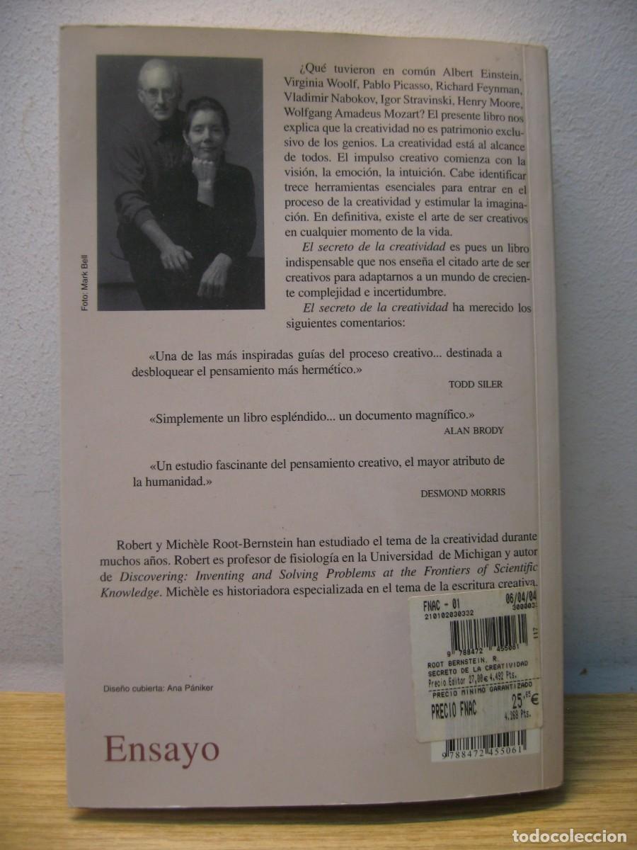 Libros de segunda mano: EL SECRETO DE LA CREATIVIDAD. ROBERT Y MICHELE. ROOT-BERNSTEIN. EDITORIAL KAIROS 2002 - Foto 16