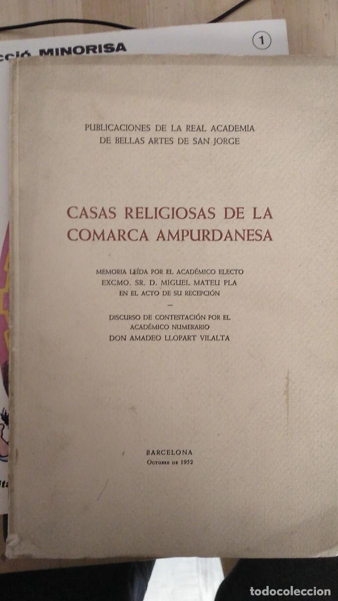 Libros de segunda mano: Casas religiosas de la comarca ampurdanesa - Foto 1
