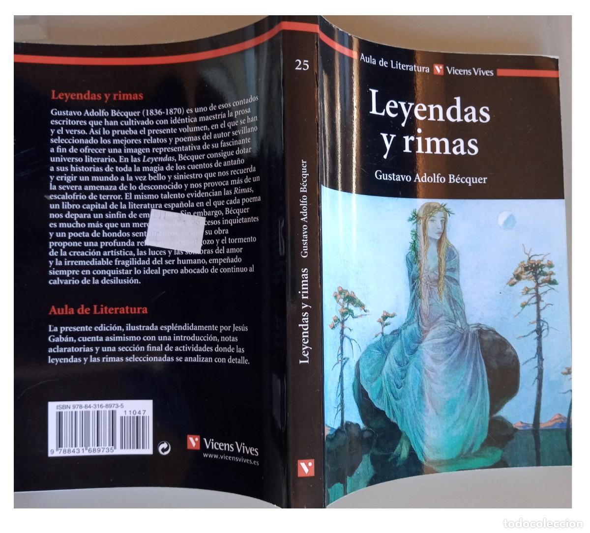 Libros de segunda mano: LEYENDAS Y RIMAS - GUSTAVO ADOLFO BECQUER (1996) - Foto 1