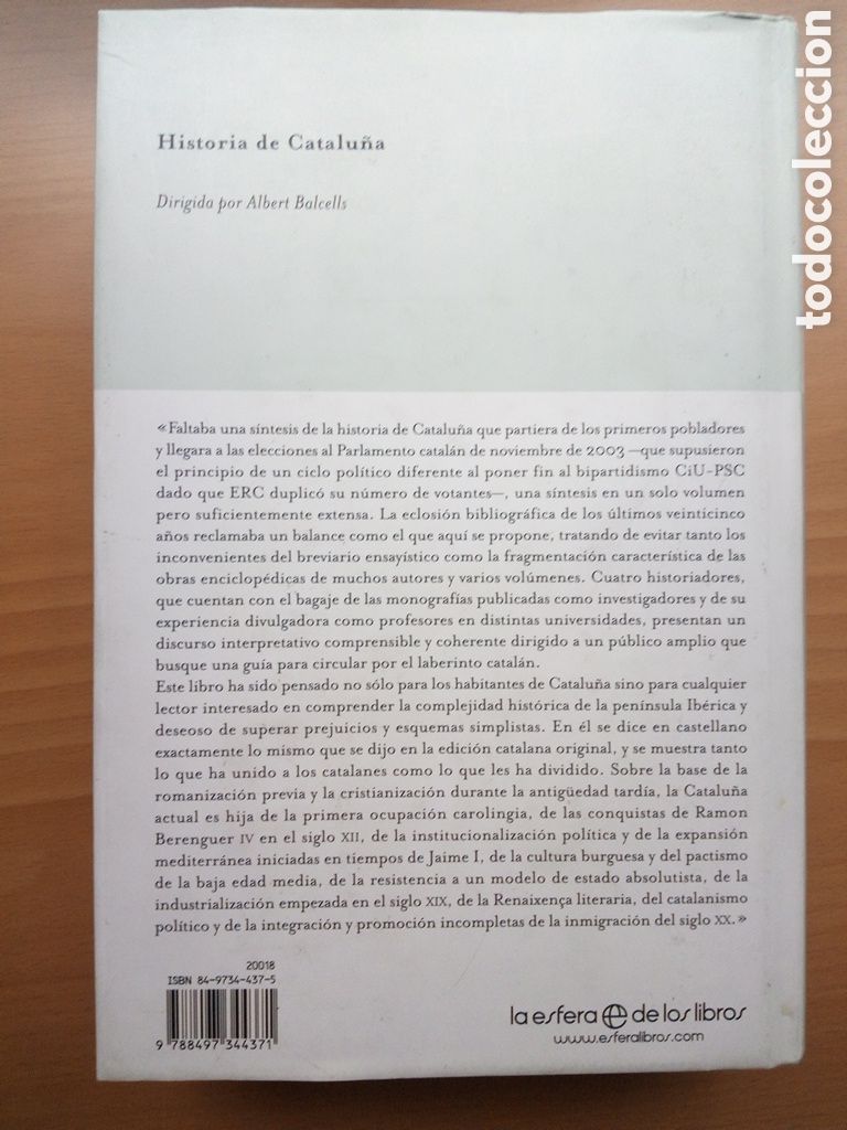 Libros de segunda mano: Historia de Catalu&ntilde;a / La esfera de libros 2006 / Albert Balcells - Foto 2