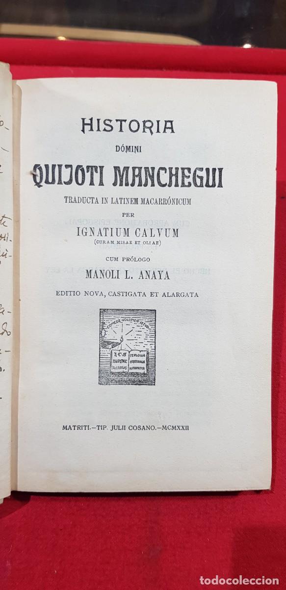 Libros de segunda mano: historia Quijote Manchegui traducta en lat&iacute;n macarronicum 1922 madrid Don Quijote de la Mancha