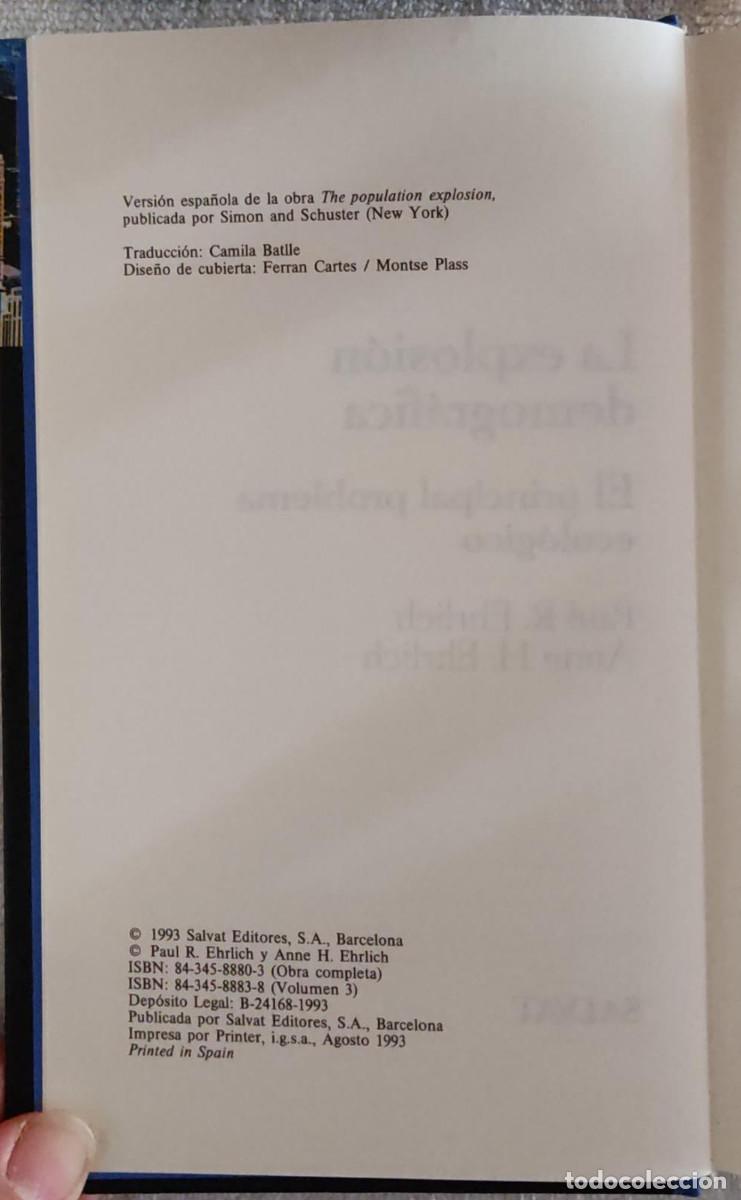 Libros de segunda mano: LA EXPLOSI&Oacute;N DEMOGR&Aacute;FICA. - Foto 4