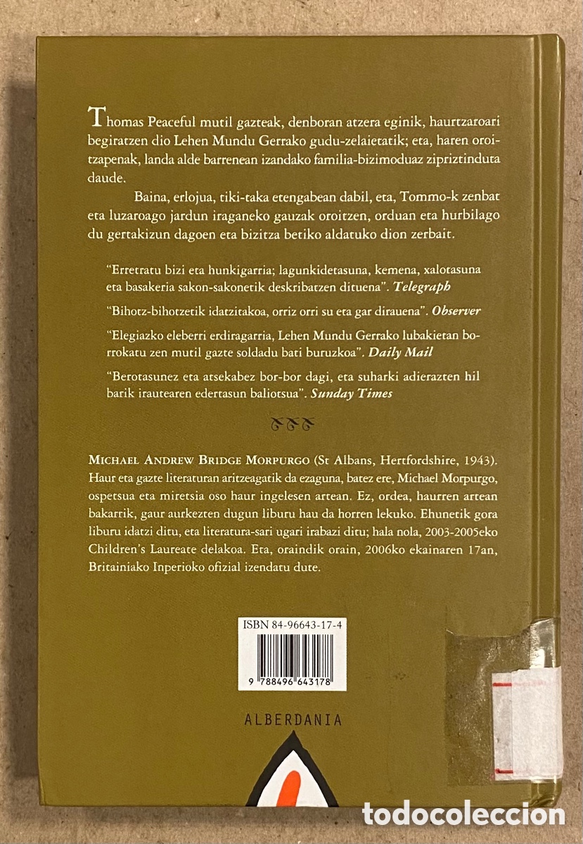 Libros de segunda mano: PACEFUL SOLDADUA. MICHAEL MORPURGO. ALBERDAINA 2006. EUSKARAZ. - Foto 6