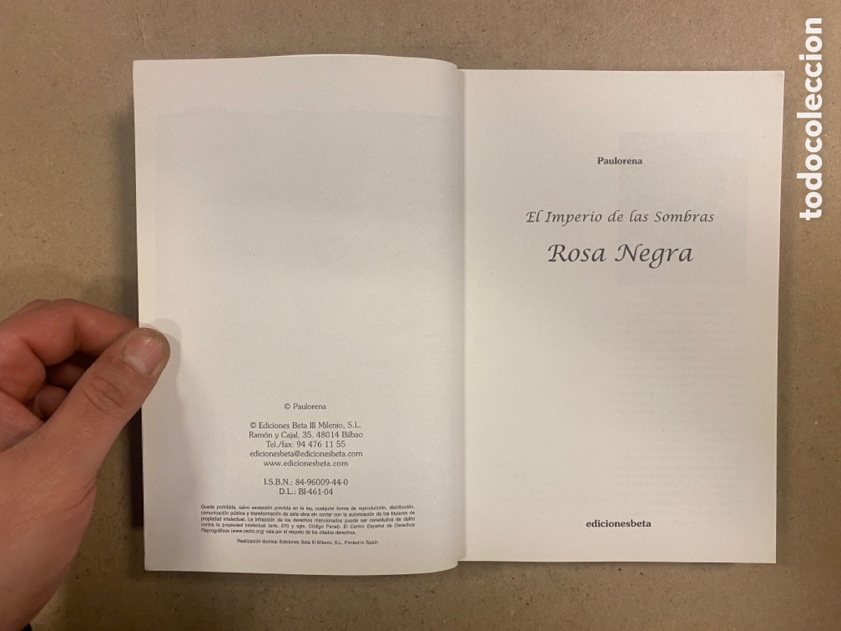Libros de segunda mano: EL IMPERIO DE LAS SOMBRAS &ldquo;ROSA NEGRA&rdquo;. PAULORENA. EDICIONES BETA 2004. - Foto 2