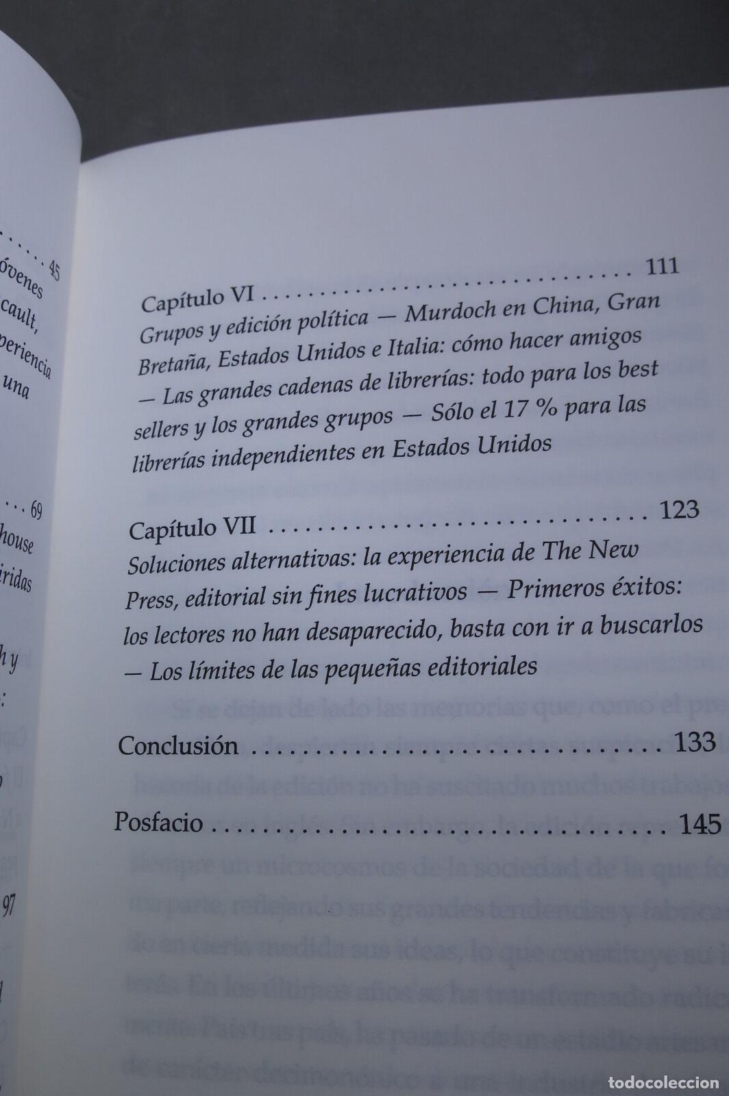 Libros de segunda mano: La edici&oacute;n sin editores. Andr&eacute; Schiffrin - Foto 4