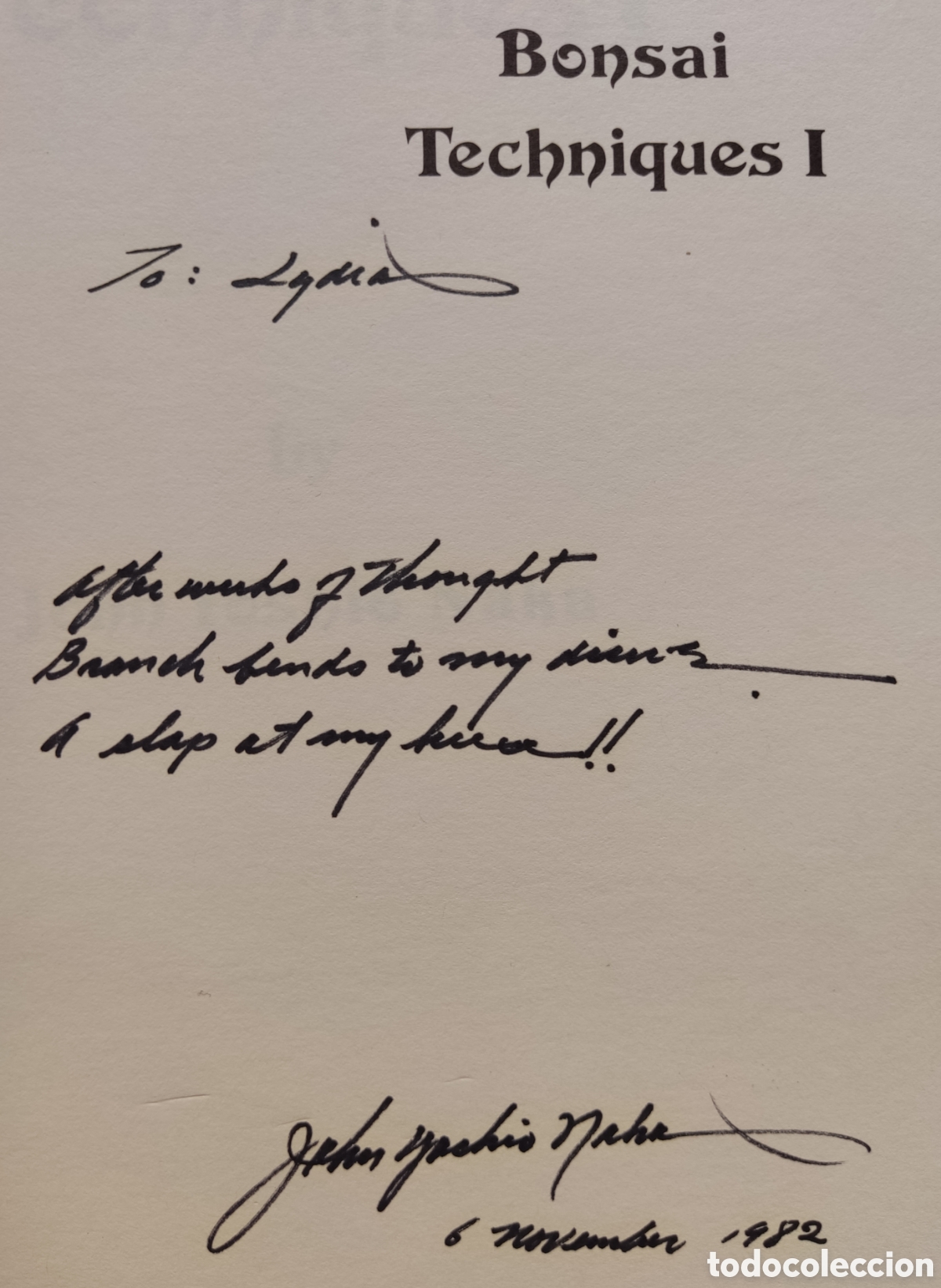 Libros de segunda mano: BONSAI LIBRO BONSAI TECHNIQUES I JOHN YOSHIO NAKA SIGNED 1983 - Foto 2
