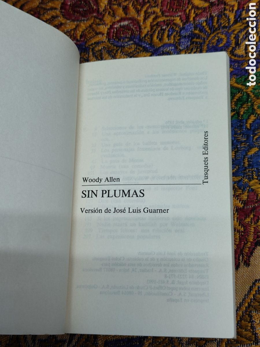 Libros de segunda mano: Sin plumas Woody Allen - Foto 2