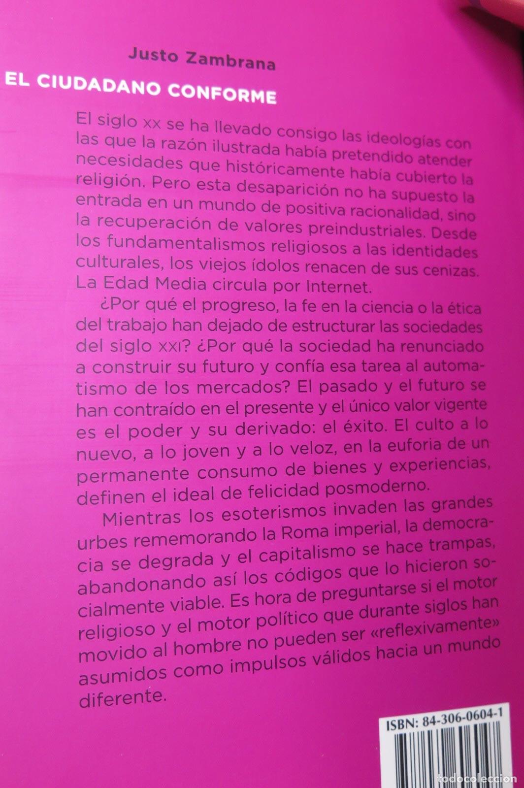 Libros de segunda mano: El ciudadano conforme. Justo Zambrana - Foto 2