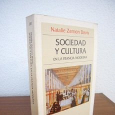 Libros de segunda mano: NATALIE ZEMON DAVIES: SOCIEDAD Y CULTURA EN LA FRANCIA MODERNA (CRÍTICA, 1993) MUY BUEN ESTADO. Lote 401897084