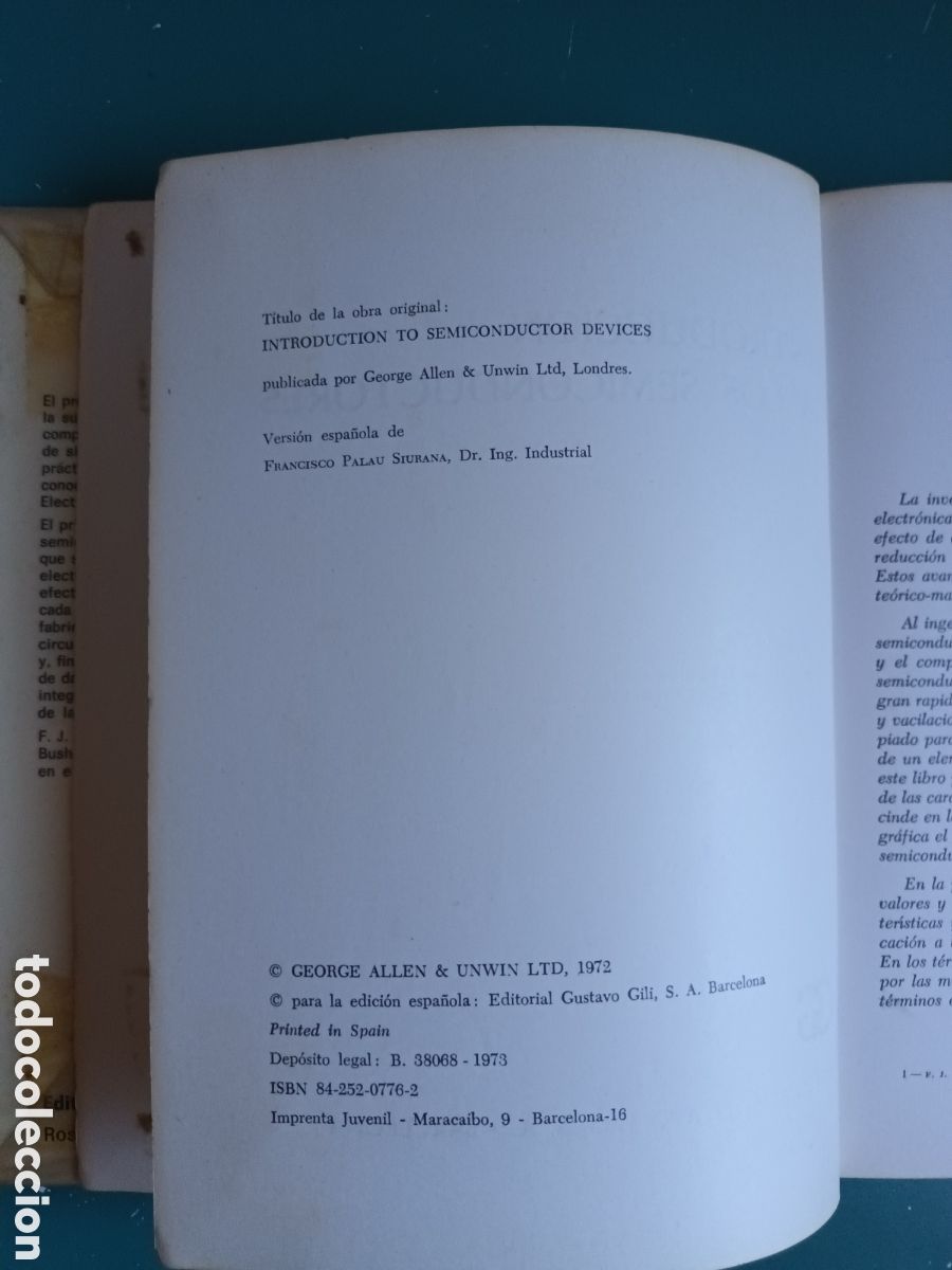 Libros de segunda mano: Introducci&oacute;n a los semiconductores. F J Bailey. 1973 - Foto 4