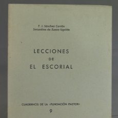 Libros de segunda mano: LECCIONES DE EL ESCORIAL. VV.AA. Lote 401960294