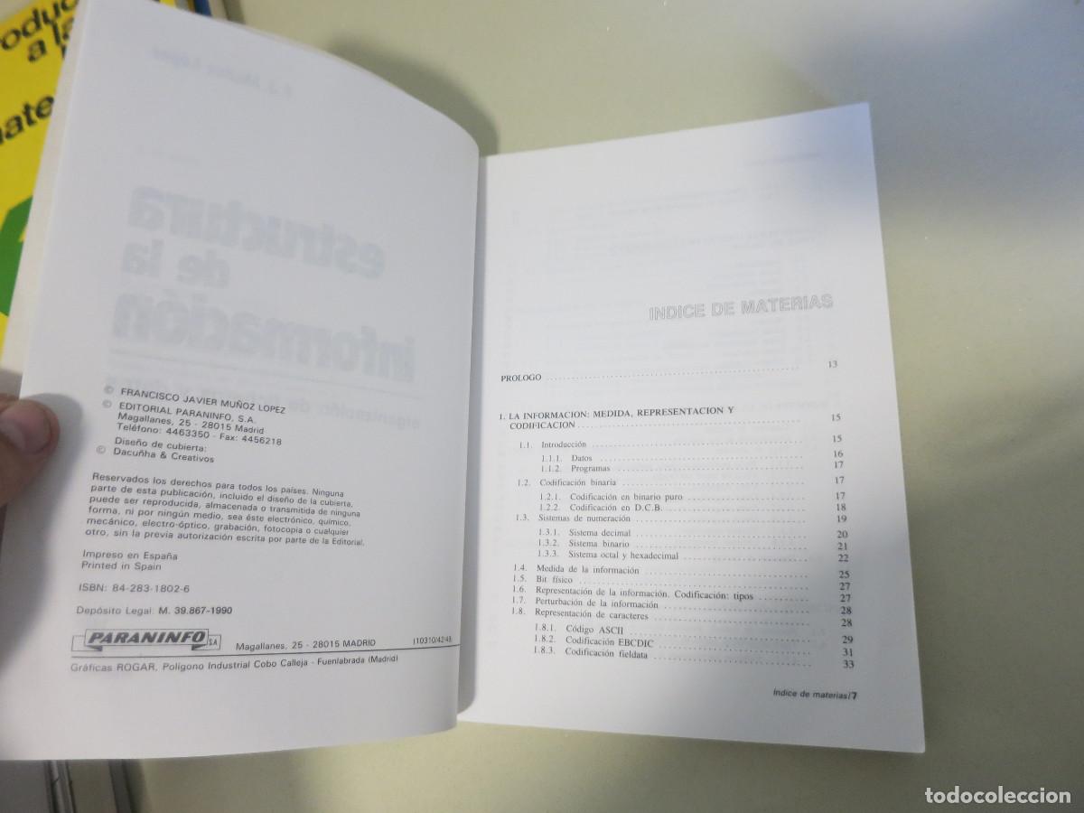 Libros de segunda mano: ESTRUCTURA DE LA INFORMACION MU&Ntilde;OZ LOPEZ PARANINFO - Foto 4