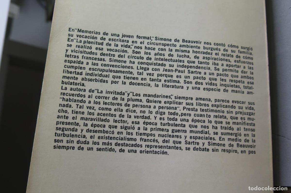 Libros de segunda mano: La plenitud de la vida. Beauvoir - Foto 3