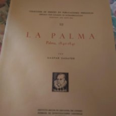 Libros de segunda mano: RVPR MA 23 LA PALMA 1840-1841 POR GASPAR SABATER. Lote 402271894
