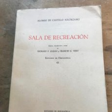 Libros de segunda mano: ANTONIO CASTILLO SOLORZANO. SALA DE RECREACIÓN. EDICIÓN DE R.F. GLENN Y F.G. VERY.. Lote 402393009