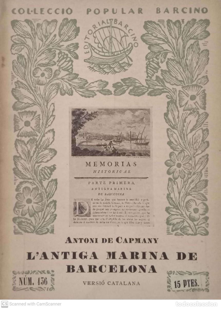 Libros de segunda mano: Lantiga marina de Barcelona [Antoni de Capmany] - Foto 1