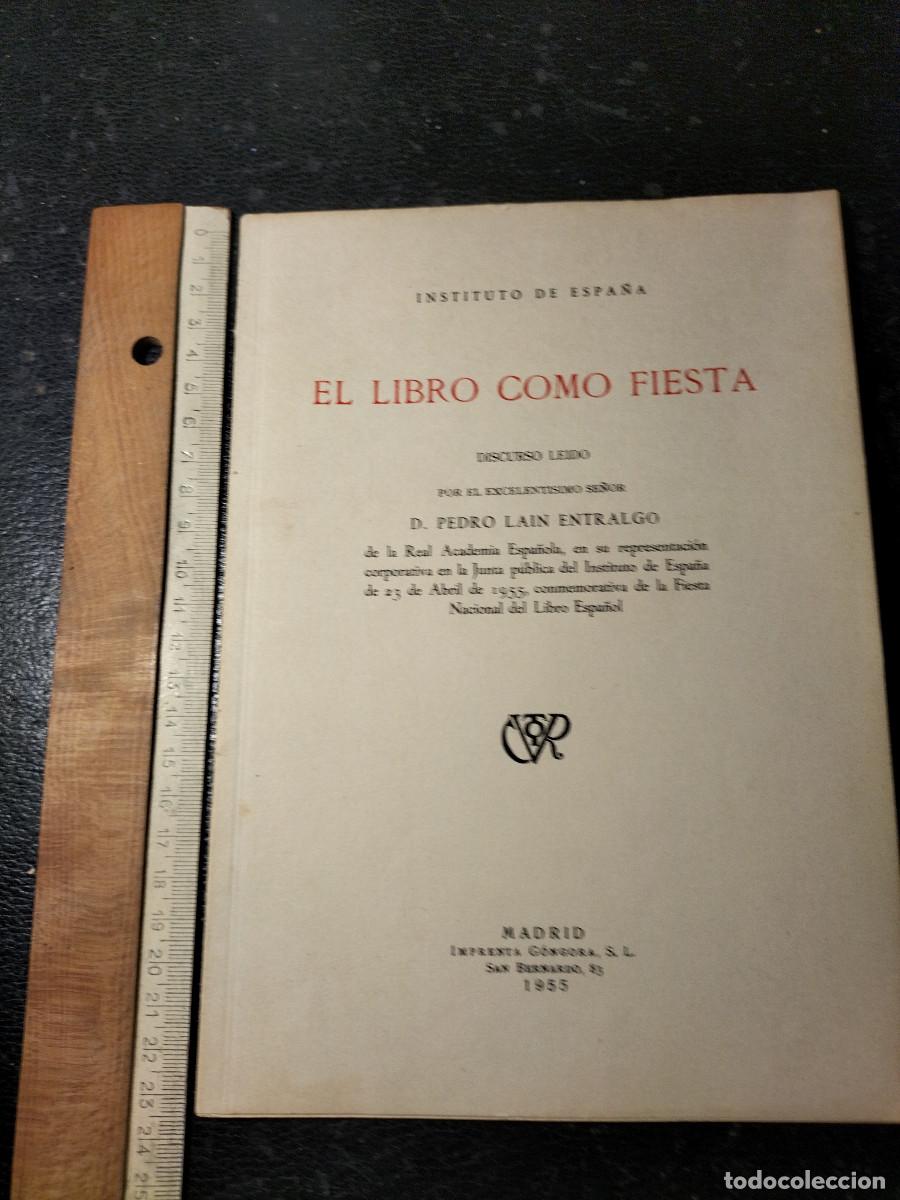 Libros de segunda mano: Pedro LA&Iacute;N ENTRALGO: El libro como fiesta. 1955. - Foto 1