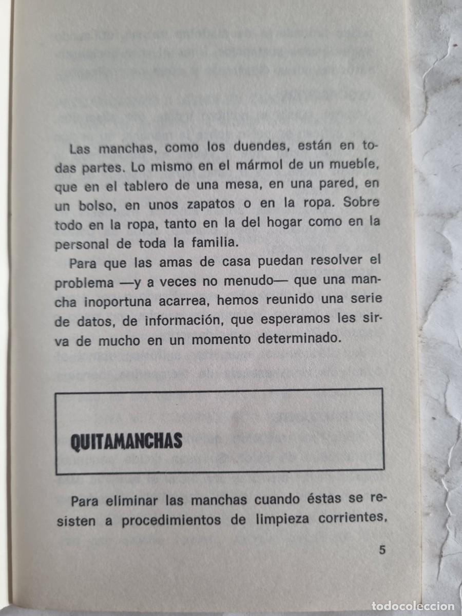 Libros de segunda mano: COMO QUITAR MANCHAS. MANOLIS. ED: SARPE. MADRID, 1973. - Foto 5