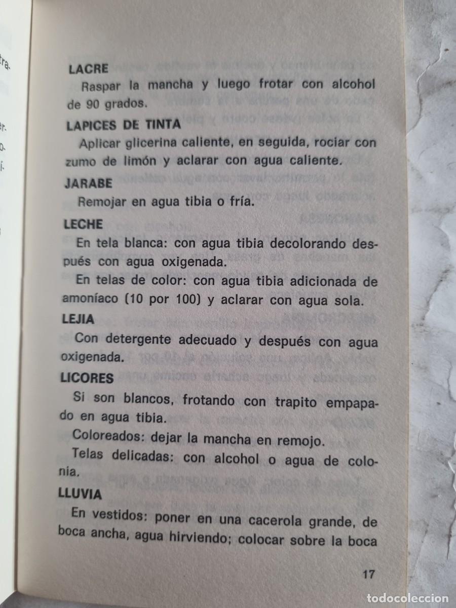 Libros de segunda mano: COMO QUITAR MANCHAS. MANOLIS. ED: SARPE. MADRID, 1973. - Foto 7