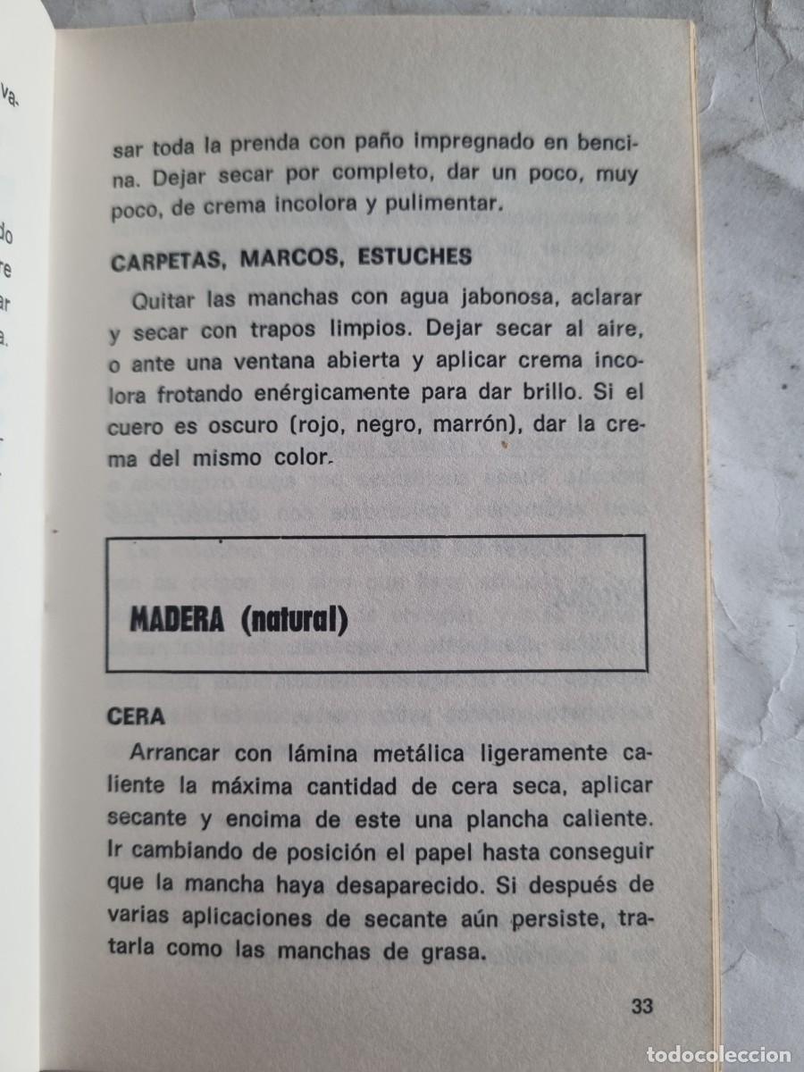 Libros de segunda mano: COMO QUITAR MANCHAS. MANOLIS. ED: SARPE. MADRID, 1973. - Foto 9