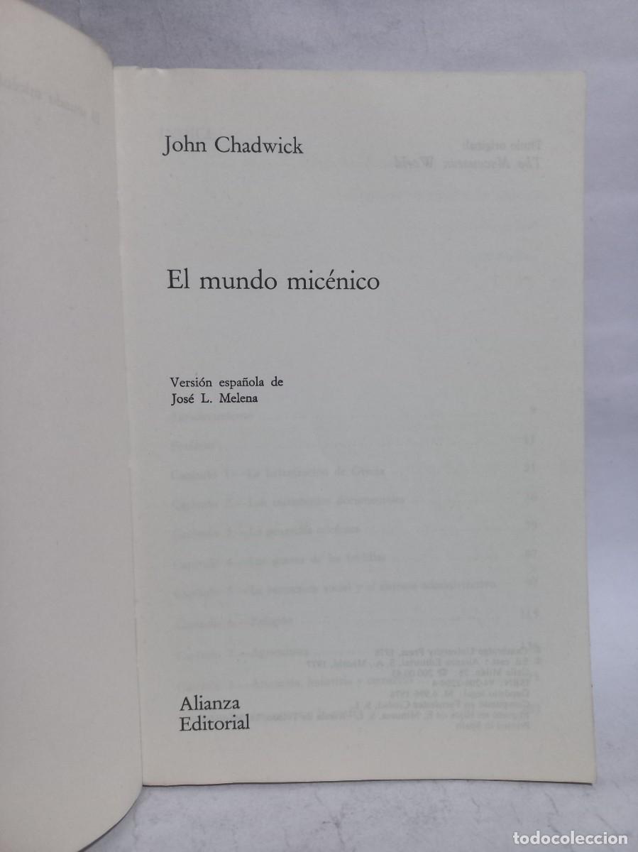 Libros de segunda mano: John Chadwick - El Mundo Mic&eacute;nico - 1978 - Foto 3