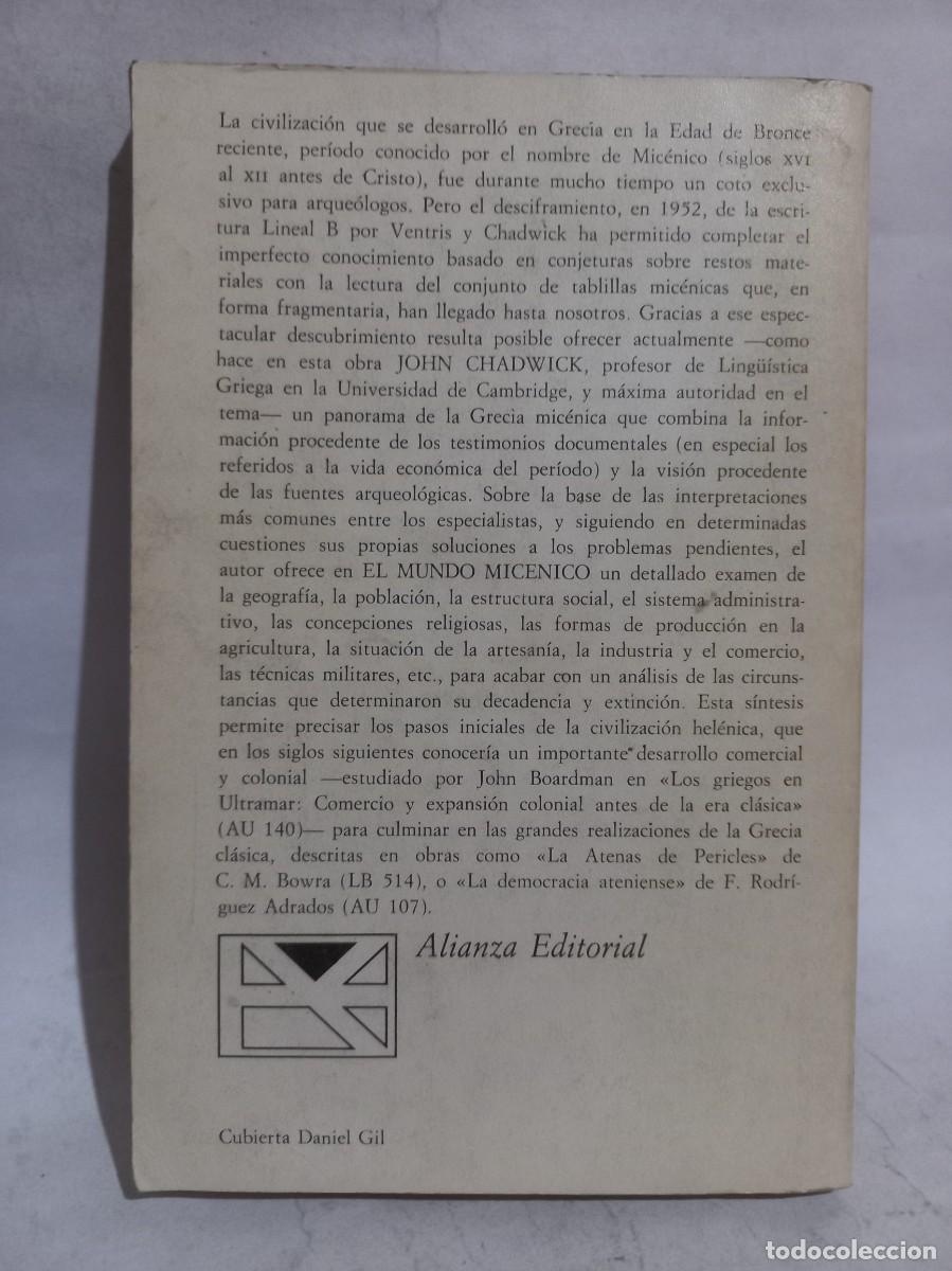 Libros de segunda mano: John Chadwick - El Mundo Mic&eacute;nico - 1978 - Foto 4