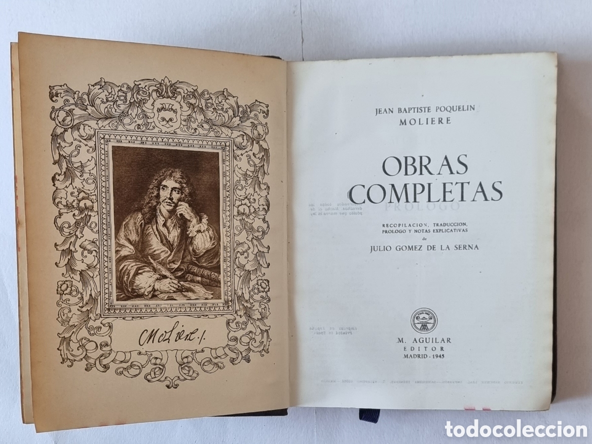 Libros de segunda mano: OBRAS COMPLETAS, MOLIERE 1@ EDICION&nbsp; AGUILAR, 1945. - Foto 3