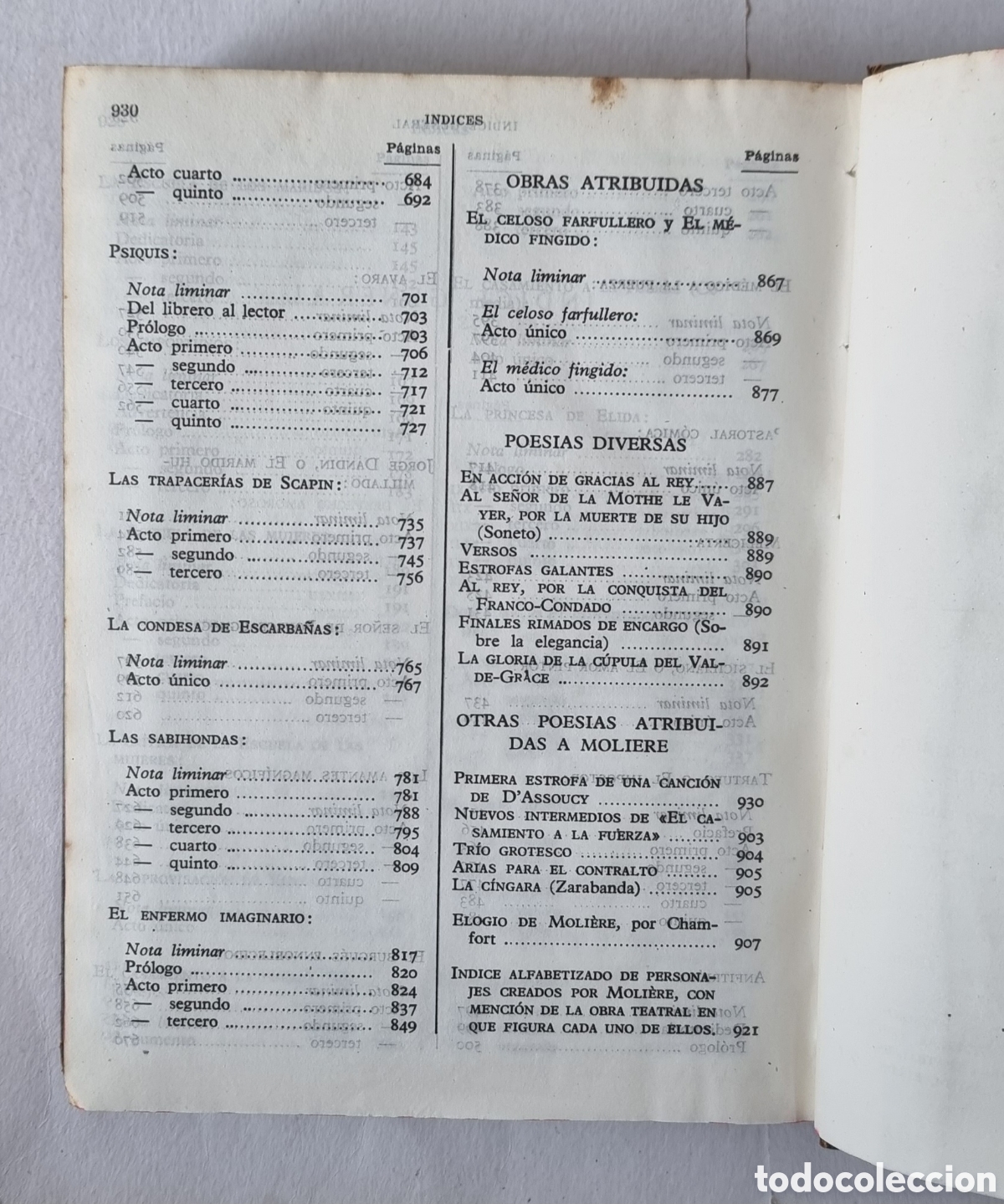 Libros de segunda mano: OBRAS COMPLETAS, MOLIERE 1@ EDICION&nbsp; AGUILAR, 1945. - Foto 11