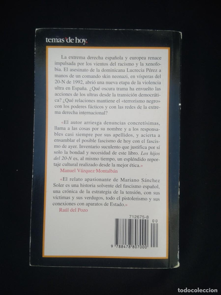 Libros de segunda mano: Libro Los Hijos del 20-N- Marian Sanchez Soler - Foto 3