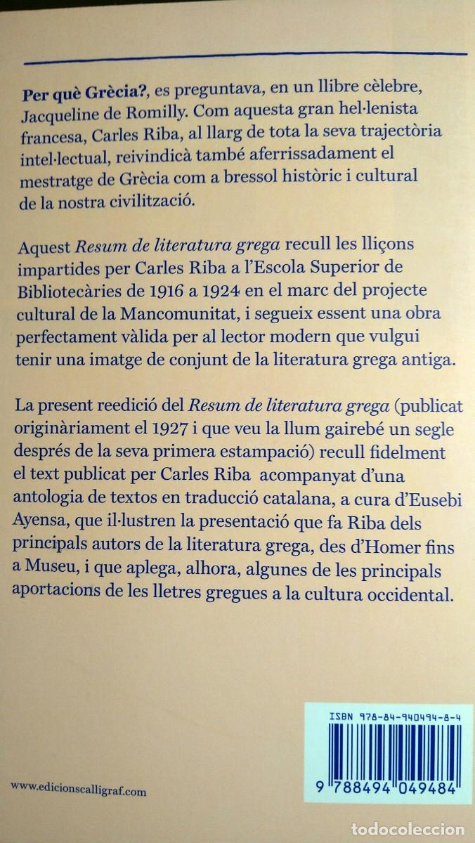 Libros de segunda mano: RESUM DE LITERATURA GREGA - CARLES RIBA - Foto 7