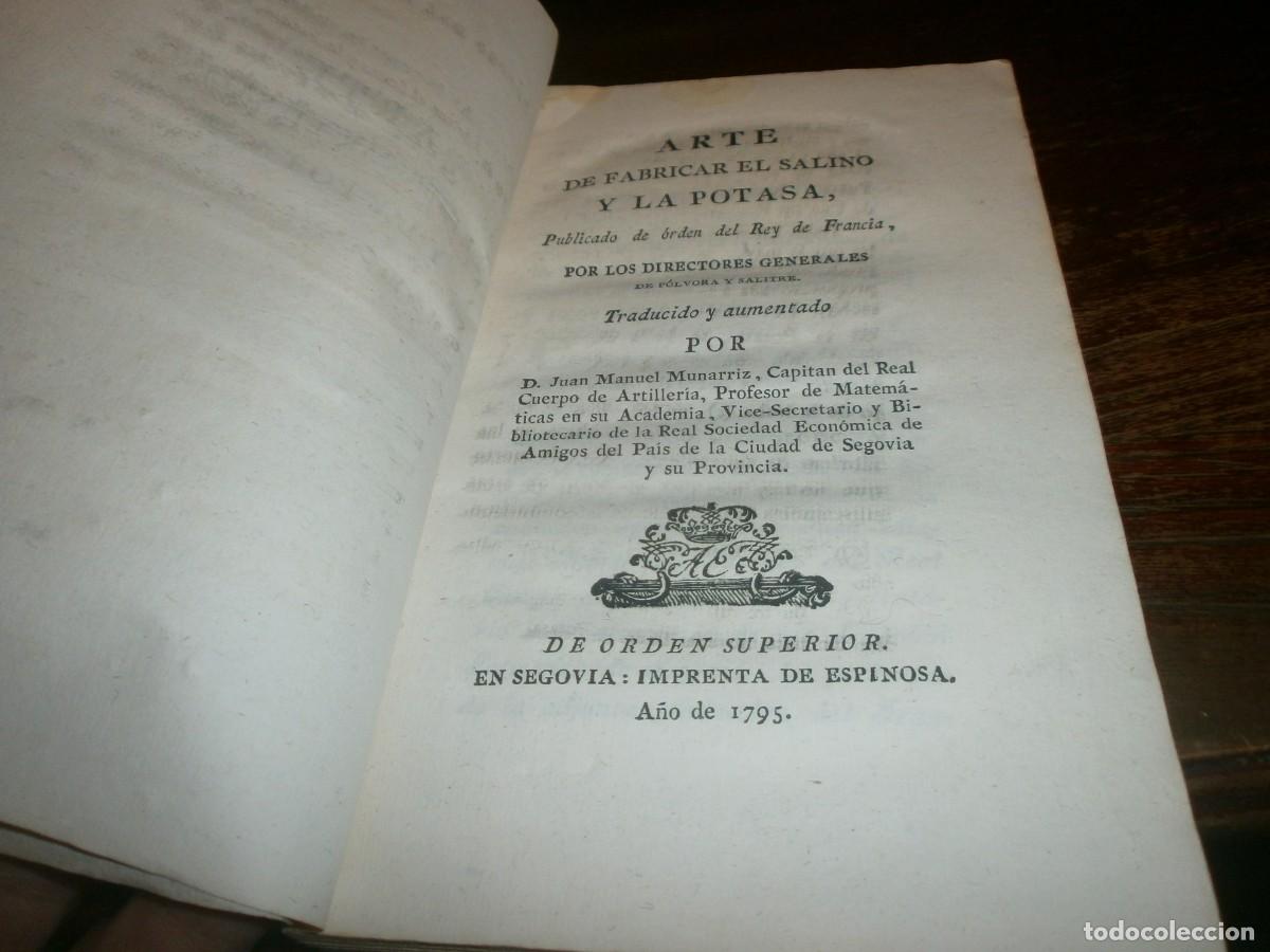 Libros de segunda mano: Arte de Fabricar El Salino y La Potasa por Los Directores Generales De P&oacute;lvora y Salitre 1795 desple