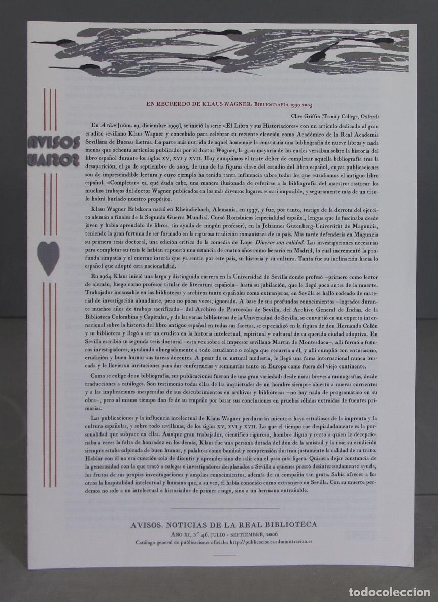Libros de segunda mano: EN RECUERDO DE KLAUS WAGNER - Foto 1