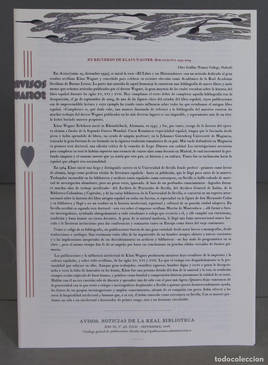 Libros de segunda mano: EN RECUERDO DE KLAUS WAGNER - Foto 1