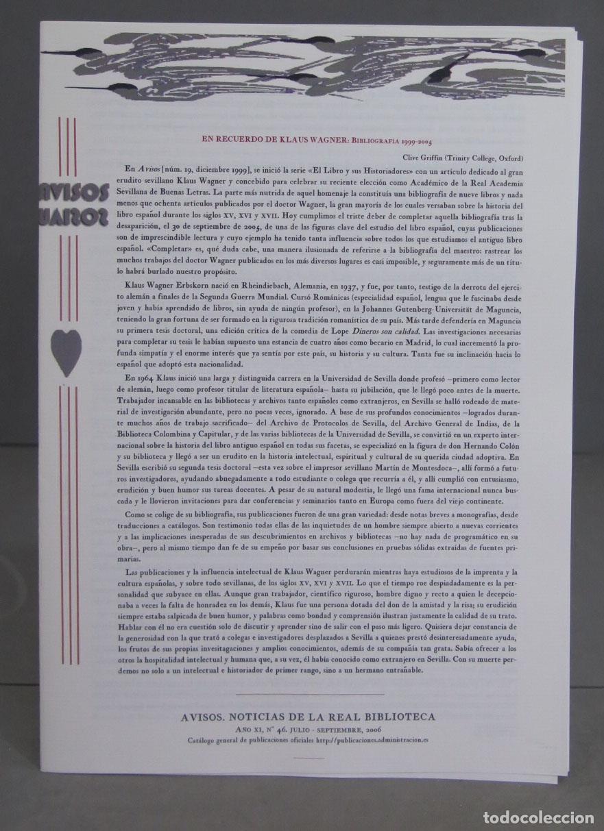 Libros de segunda mano: EN RECUERDO DE KLAUS WAGNER - Foto 1