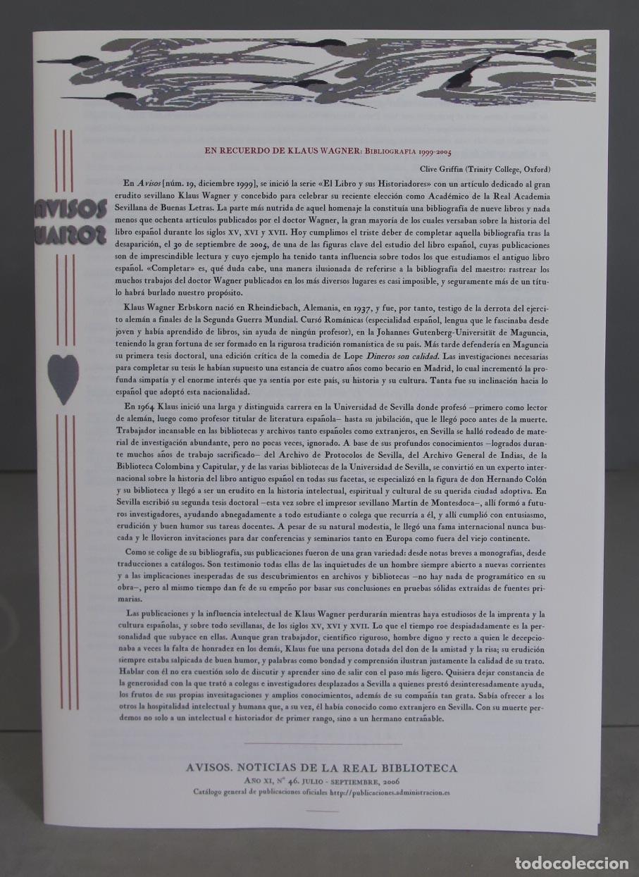 Libros de segunda mano: EN RECUERDO DE KLAUS WAGNER - Foto 1
