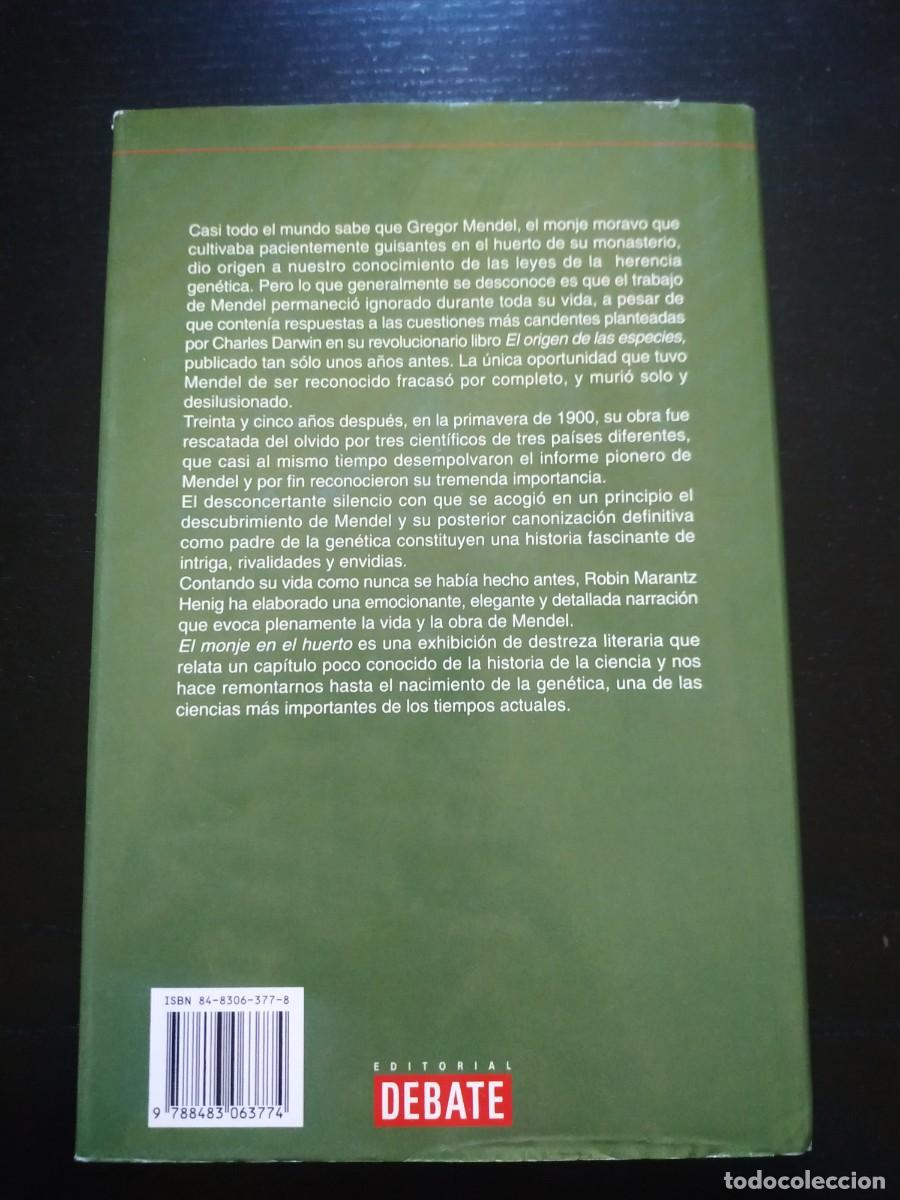 Libros de segunda mano: El monje en el huerto - Robin Marantz Henig. Debate - Foto 2