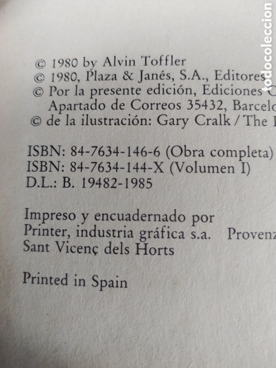 Libros de segunda mano: LA TERCERA OLA,a&ntilde;o 1985 - Foto 2