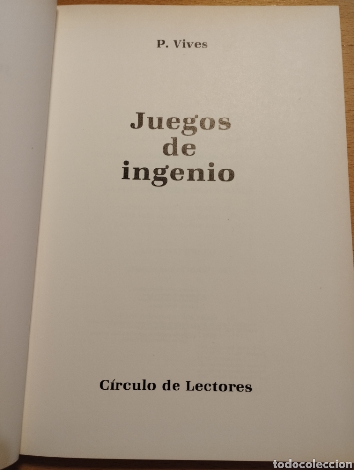 Libros de segunda mano: JUEGOS DE INGENIO (PABLO VIVES) - Foto 2
