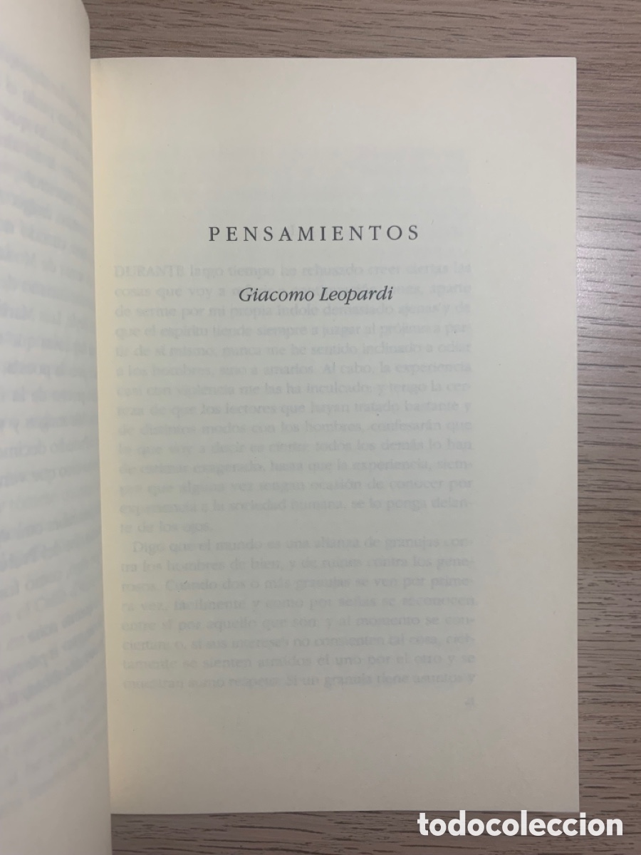 Libros de segunda mano: Pensamientos. Giacomo Leopardi. Ed. Pre-Textos - Foto 3