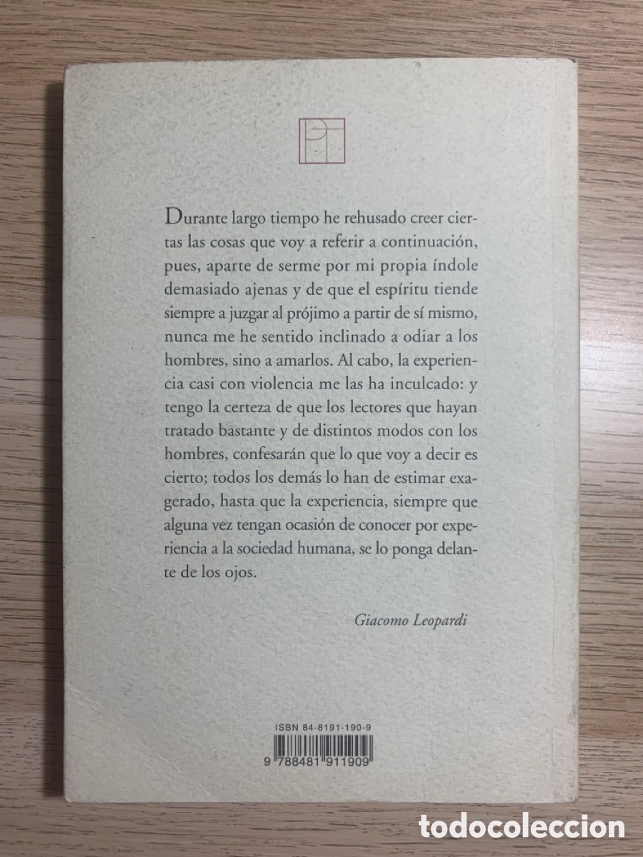 Libros de segunda mano: Pensamientos. Giacomo Leopardi. Ed. Pre-Textos - Foto 8