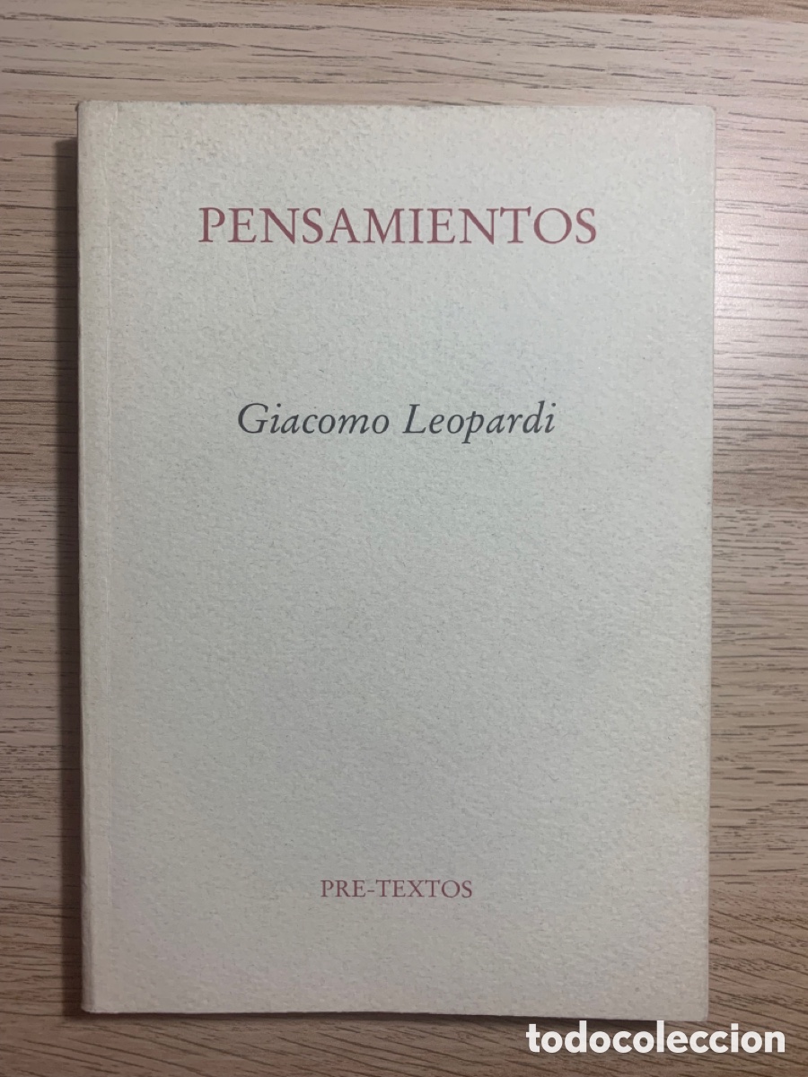 Libros de segunda mano: Pensamientos. Giacomo Leopardi. Ed. Pre-Textos - Foto 1